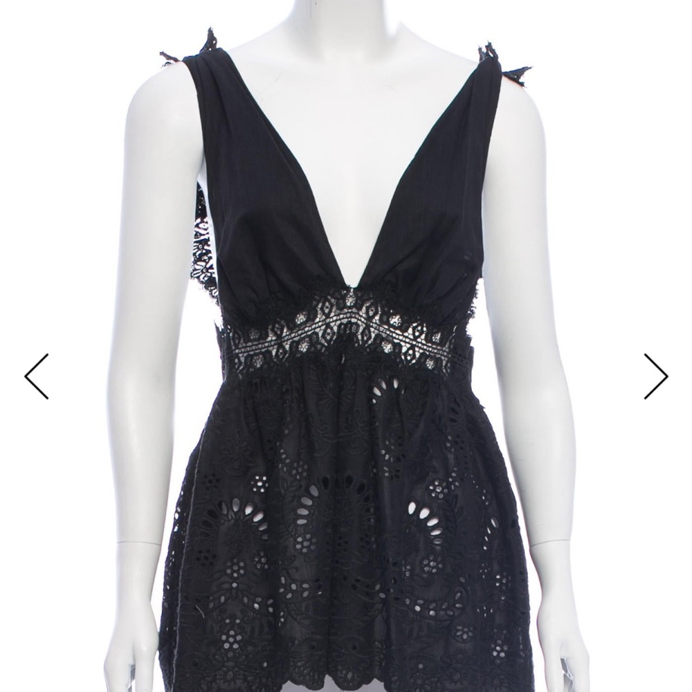 Zimmermann Black Lace Tunic Top M